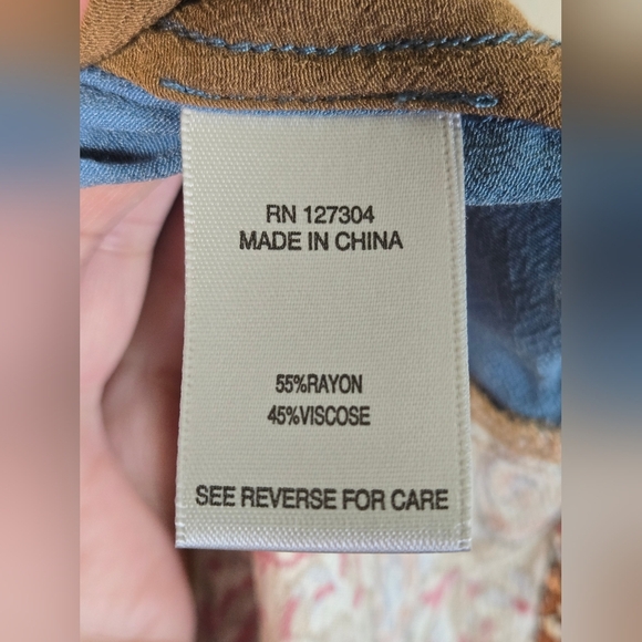 John Mark Embroidered Boho Patchwork Art To Wear Button Down, Size Medium P - Picture 6 of 6